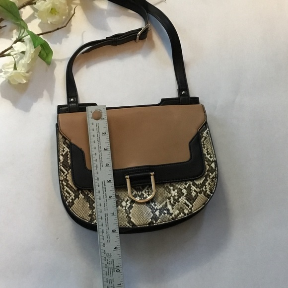 Nine West Black&Tan Python Print CrossBody Bag - Picture 7 of 8